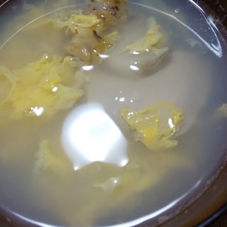 冷凍ホタテのかき玉スープ